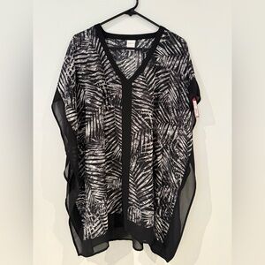 Merona Black and Gray Patterned Top